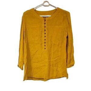 Banana Republic Women's Mustard Yellow Viscose Blouse